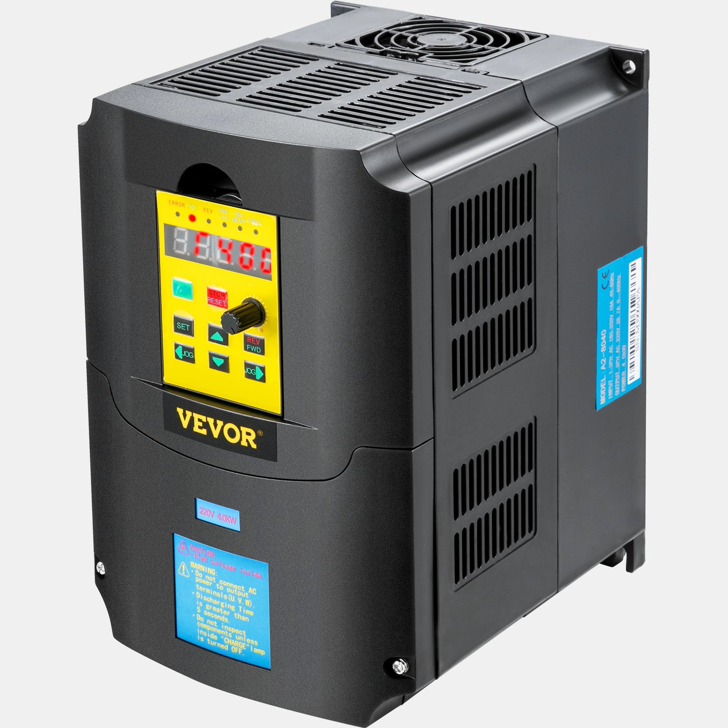 Frequentieomvormer – Frequentieregelaar – VFD – Motorregelaar – Snelheidsregelaar – 220V AC 4 kW – 1- of 3-fase Ingang