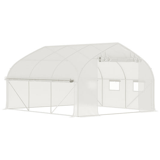 Tuinkas Tunneltent – Moestuin Kas – Groentekas – Kweekkas – Serre – Gegalvaniseerd Stalen Frame – UV-Bestendig PE Zeil 350x300x200 cm – 10,4 m²