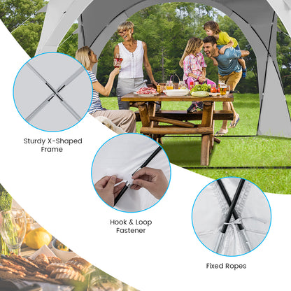 Grote Zonscherm Tent – Zonnescherm – Schaduw Tent – Strandtent – Bescherming Tent – 11x11 ft Ruim – UPF50+ Zonwerend Polyester