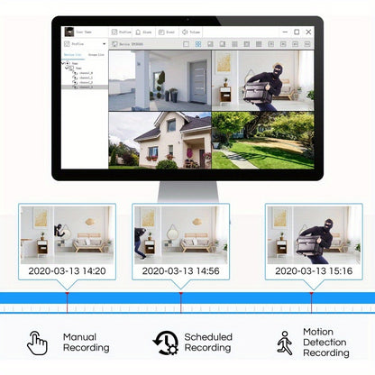 8-kanaals Bewakingsset – Beveiligingssysteem – CCTV Set – Surveillance Camera’s – Domecamera’s – Full HD 1080P – AI Bewegingserkenning – Nachtzicht – Bedraad 4 Camera’s