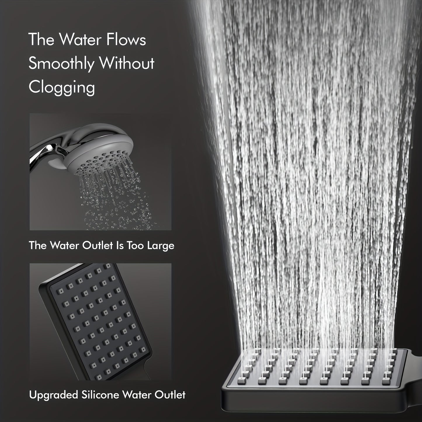 Thermostatic Shower System with Rainfall Shower Head & Handheld Spray - 38°C Precise Temperature Control, Stainless Steel Modern Wall-Mounted Shower Column, Battery-Free & Easy Installation, Thermostatic Valve for Spa-Like B