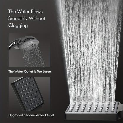 Thermostatic Shower System with Rainfall Shower Head & Handheld Spray - 38°C Precise Temperature Control, Stainless Steel Modern Wall-Mounted Shower Column, Battery-Free & Easy Installation, Thermostatic Valve for Spa-Like B