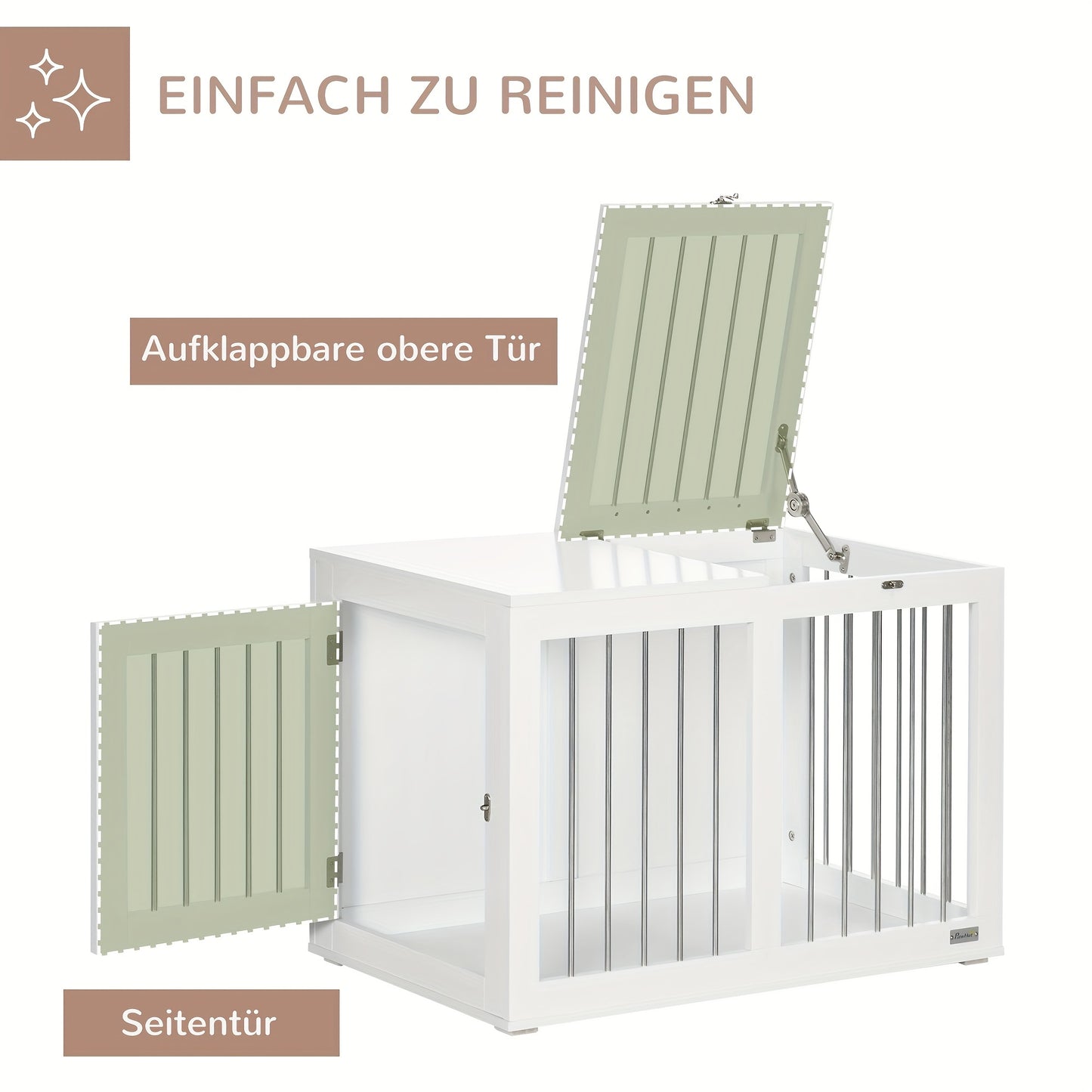 Hondenbench – Hondenkooi – Hondenhok – Bench Voor Middelgrote Honden – Dierenbench – Wit – Aluminium – 80x50x56,5 cm – Met Deur En Transportfunctie