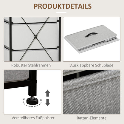 Opbergkast – Ladenkast – Dressoir – Stoffenkast – Opbergmeubel – Grijs – 5 Ruime Laden – Compacte Afmetingen 45x30x116 cm