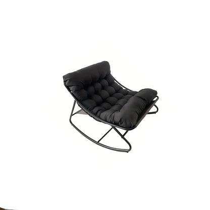 Schommelstoel – Loungestoel – Relaxstoel – Schommelzetel – Schommelstoel Zwart – Ergonomisch Ontwerp – Stalen Frame Tot 150kg