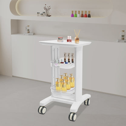 Opbergwagen – Opbergtrolley – Beauty Trolley – Werkwagen – Salonwagen – 3-laags – Stevig ABS Kunststof – Zwenkwieltjes Met Rem