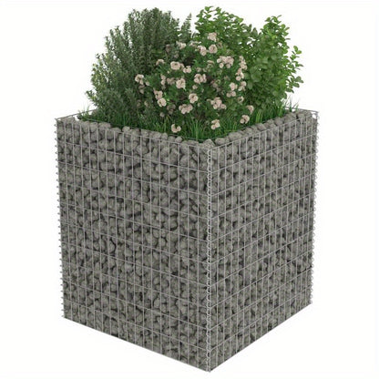 Plantenbak – Bloembak – Tuinbak – Moestuinbak – Verhoogde Bak – Gegalvaniseerd Staal – Weerbestendig – 90x90x100 cm – Argento