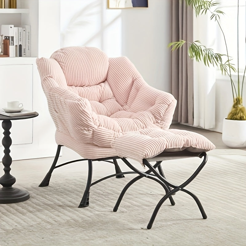 Loungechair – Fauteuil – Loungestoel – Relaxfauteuil – Zithoekstoel – Fluweel Velvet – Ergonomisch Ontwerp Met Voetenbankje