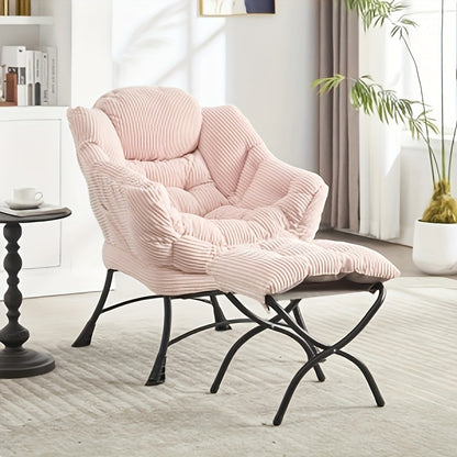 Loungechair – Fauteuil – Loungestoel – Relaxfauteuil – Zithoekstoel – Fluweel Velvet – Ergonomisch Ontwerp Met Voetenbankje