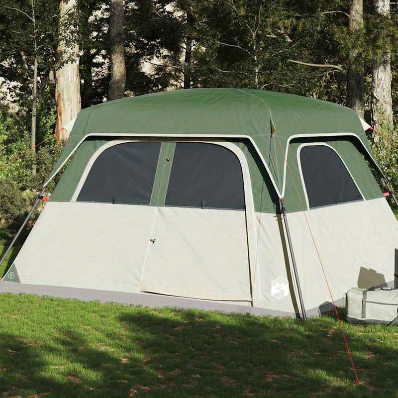 6-Persoons Familietent – Kampeertent – Tent Voor Buiten – Gezinstent – Ovale Tent – Groen – Duurzaam Polyester – Lichtgewicht Glasvezel Frame