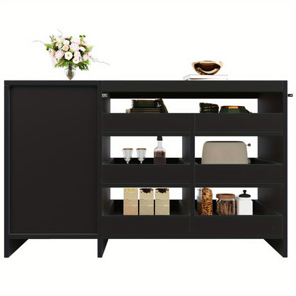 Dressoir – Sideboard – Ladekast – Opbergkast – Buffetkast – Zwart – Ruime Lades – Minimalistisch Design