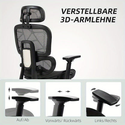 Ergonomische Bureaustoel – Bureaustoel – Werkstoel – Kantoorstoel – Bureau Stoel – Ademend Mesh – Verstelbare Zithoogte