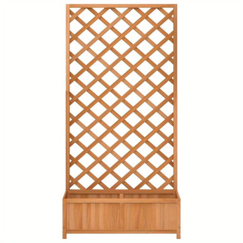 Houten Plantenbak – Bloembak – Tuinbak – Balkonbak – Kweekbak – Massief Vurenhout – 90x35x180 cm – Klimrek Stevig