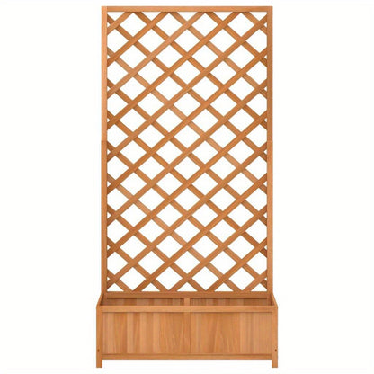 Houten Plantenbak – Bloembak – Tuinbak – Balkonbak – Kweekbak – Massief Vurenhout – 90x35x180 cm – Klimrek Stevig