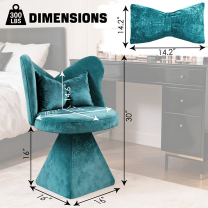 Draaifauteuil – Accentstoel – Eetkamerstoel – Relaxstoel – Bureaustoel – Vlinderrug Ontwerp – 360 Graden Draaibaar – Eenvoudige Montage – Blauw