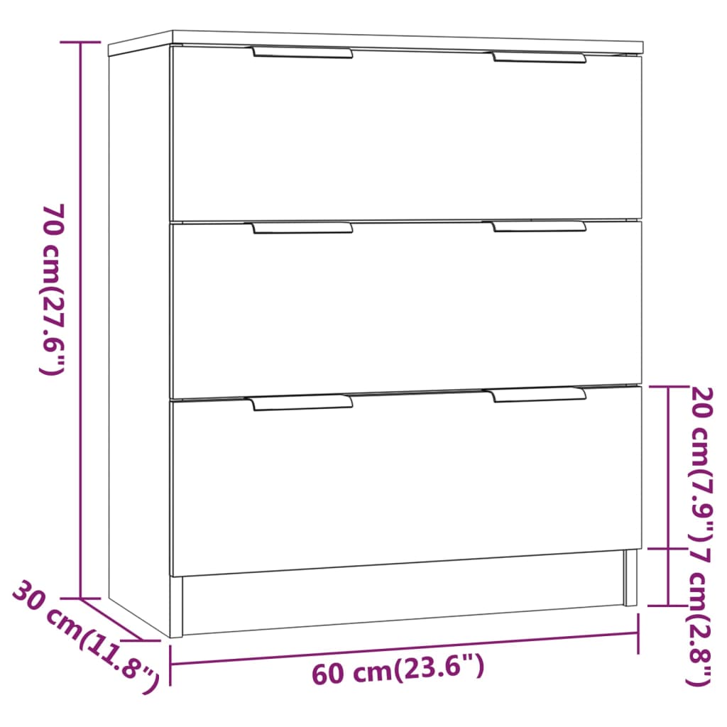 Dressoir – Kast – Sideboard – Opbergkast – Wandmeubel – Zwart – 3-laags Houten Planken – Minimalistisch Design
