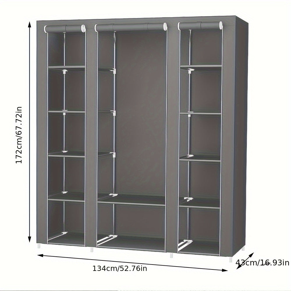 Portable Wardrobe Closet, Wardrobe Clothes Storage, Non-Woven Fabric, For Bedroom & Living Room