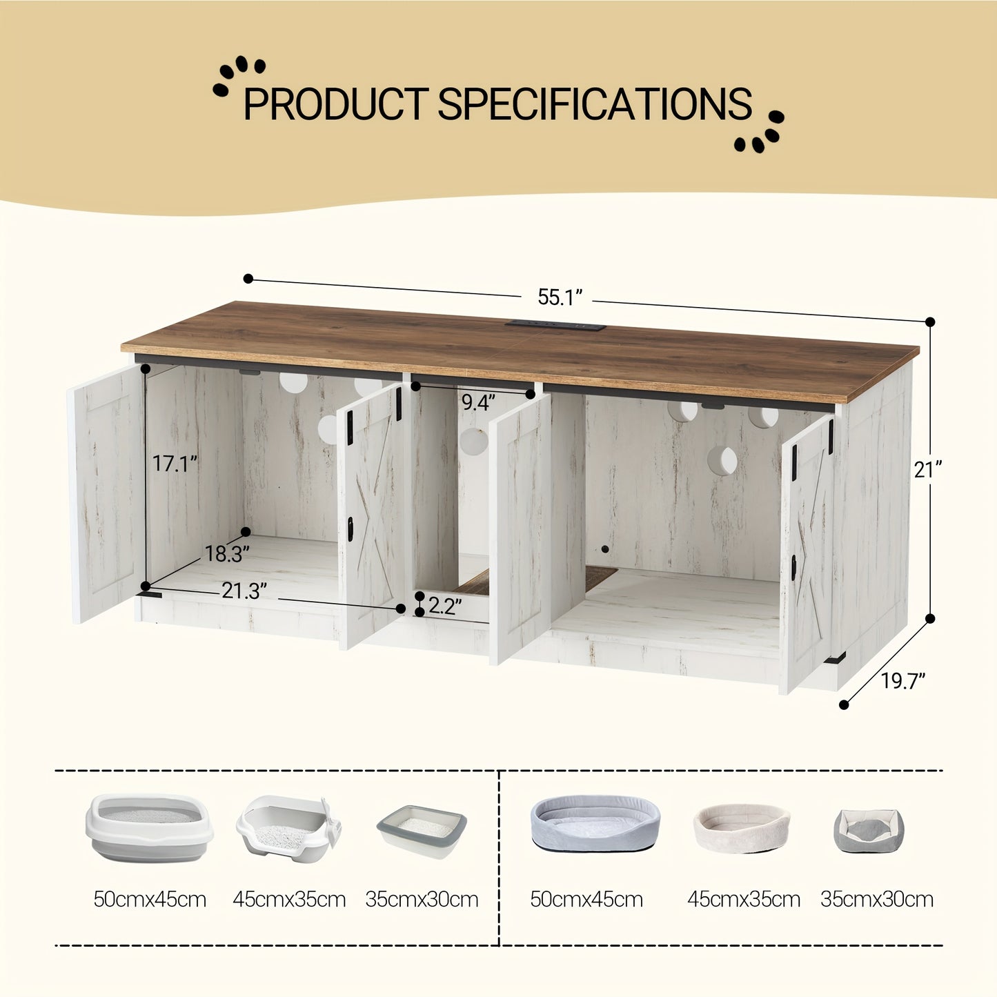 Kattenbakhuis – Kattenbakmeubel – Kattenbakkast – Kattenhuis – Kattenbench – Privacy En Geurvermindering – Gelamineerd Hout 140x50x53 cm