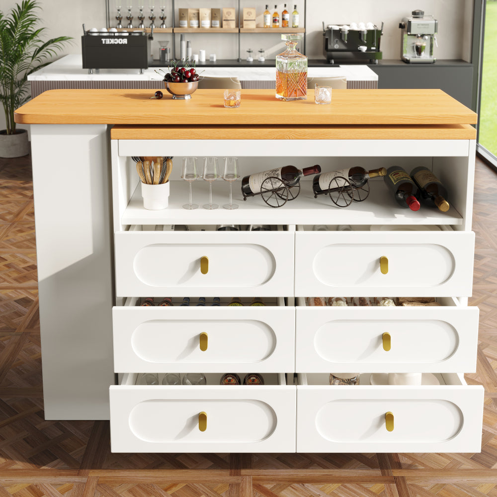 Uitklaptafel – Klaptafel – Vouwtafel – Bartafel – Campingtafel – Uitschuifbaar 138-203 cm – 360° Draaibare Voet – Opbergplank – Wit Metaal