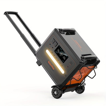 Zonnegenerator – Powerstation – Draagbaar Energiebank – Zonne-energiecentrale – Solar Powerstation – 2500W Vermogen – 2304Wh Lithium-polymeer Batterij – 400W Zonnepaneelset Met Inklapbare Kar