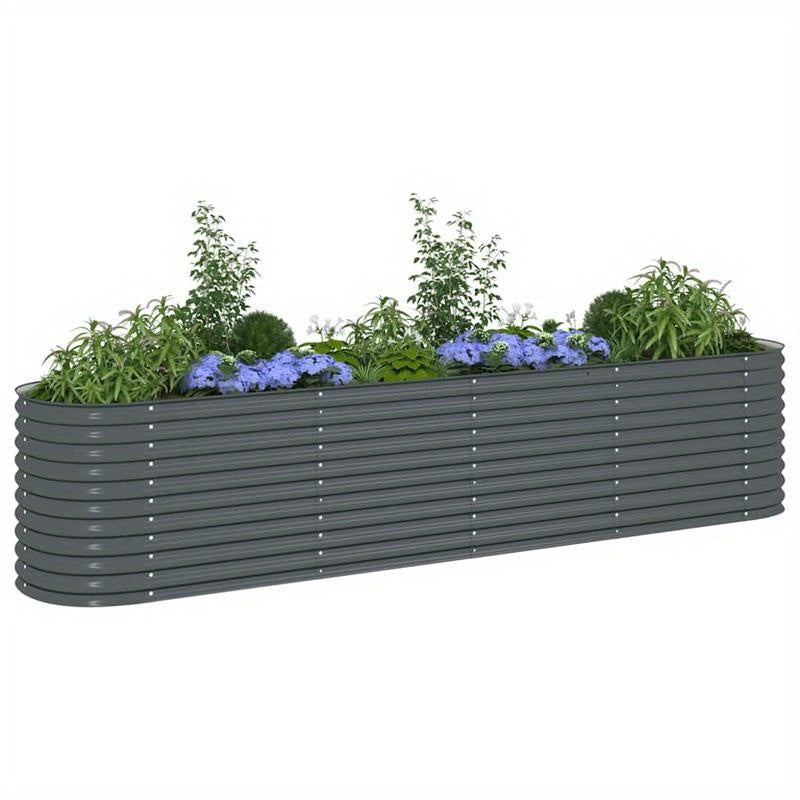 Plantenrek – Bloemenbak – Plantenbak – Moestuinbak – Verhoogde Bak – Gegalvaniseerd Staal – 400x80x81 cm – Robuust & Weerbestendig
