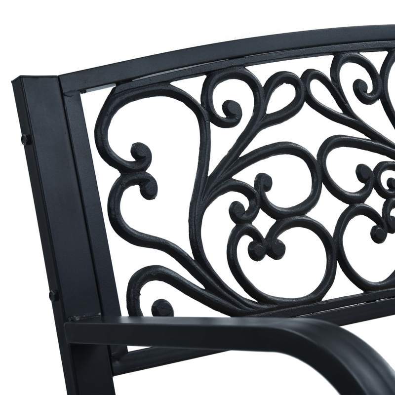 Tuinbank – Buitenbank – Tuinmeubel – Loungebank – Bierbank – Zwart Stalen Frame – 120 cm Hout