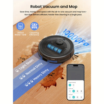 Robotstofzuiger – Robot Cleaner – Robot Veegmachine – Robot Dweilmachine – Slimme Stofzuiger – Zwart – 5200 mAh Batterij – 3D Obstakelvermijding