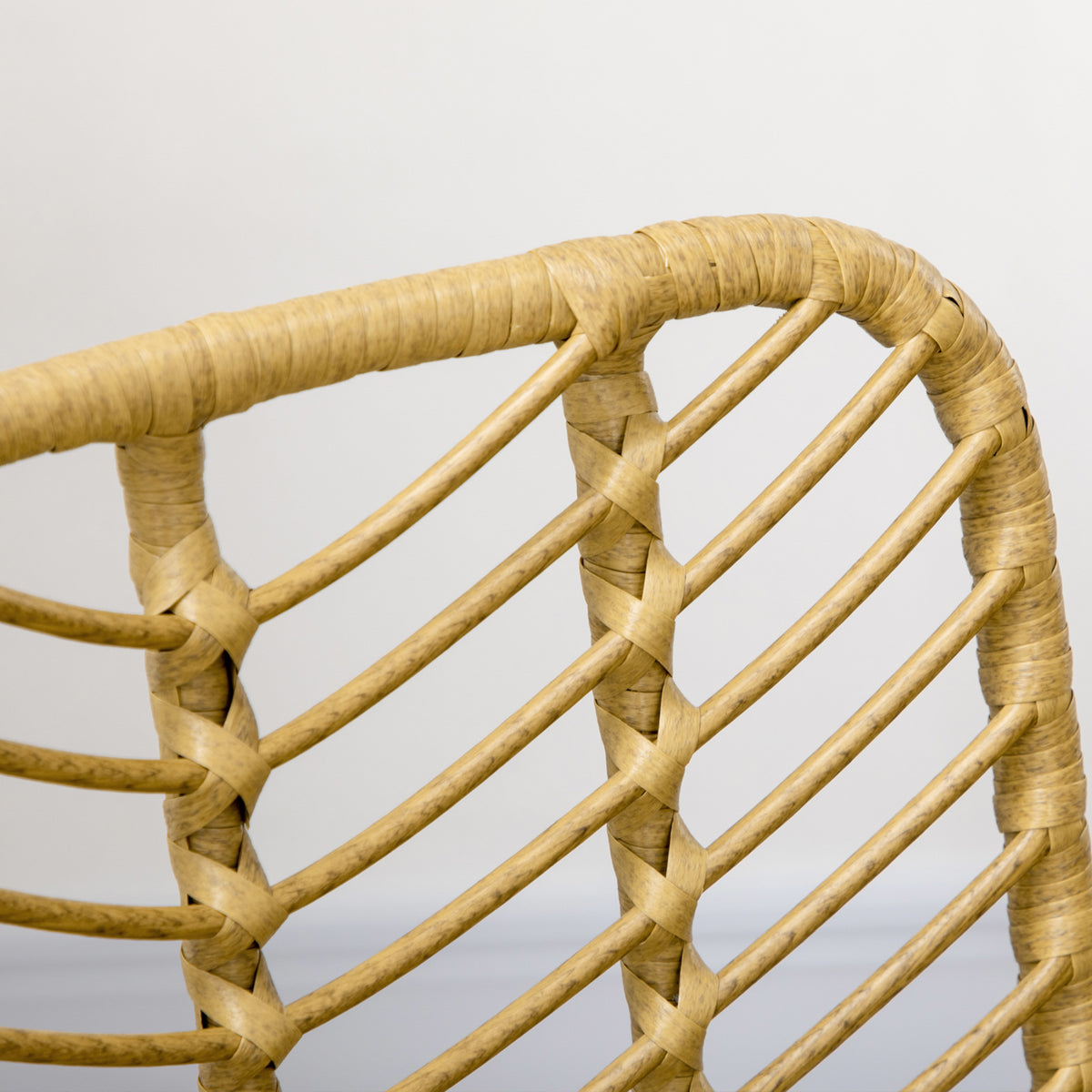 2-Piece Boho-Style Dining Chairs, Accent Chair, PE Rattan, 44 cm x 58 cm x 85 cm, Natural + Yellow