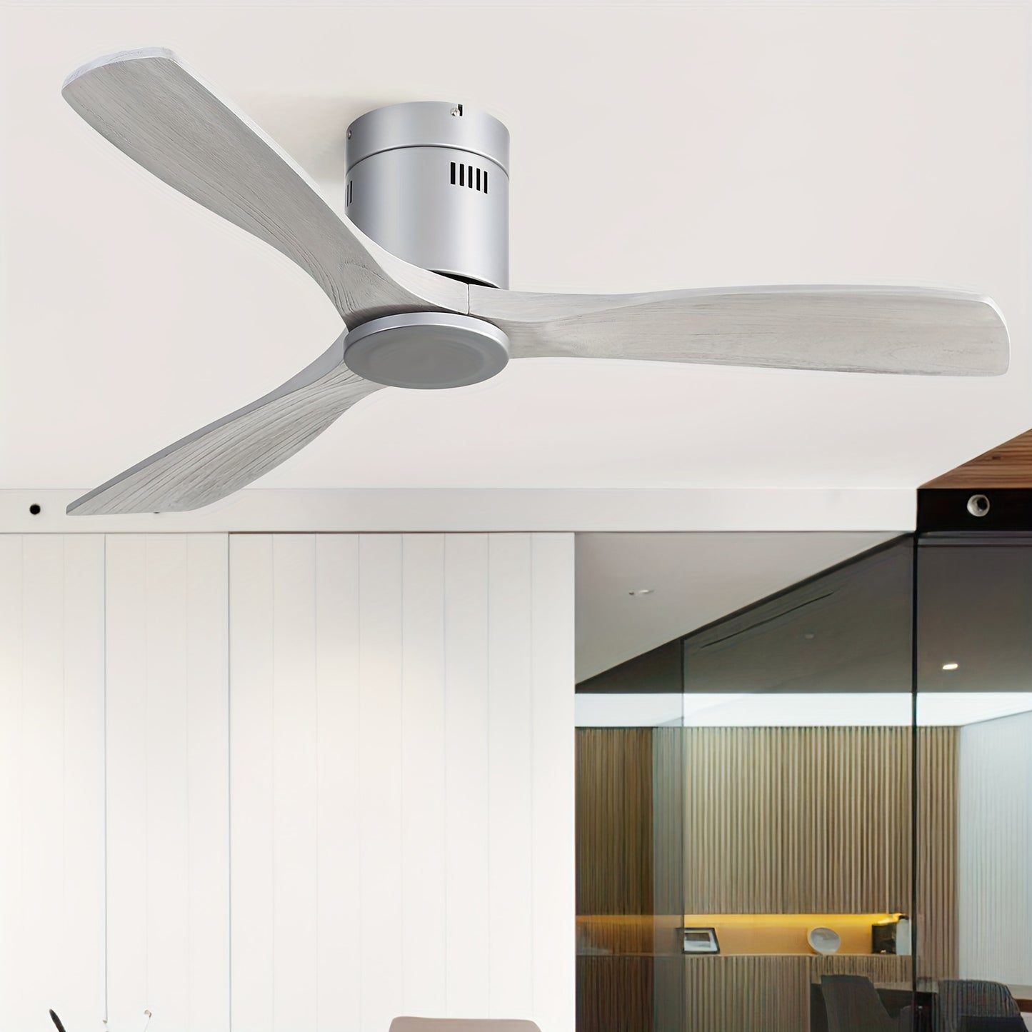 Plafondventilator – Plafondlamp Ventilator – Ventilator Plafond – Plafonniere – Driedelige Houten Bladen – 132 cm Diameter – Stil Met Afstandsbediening
