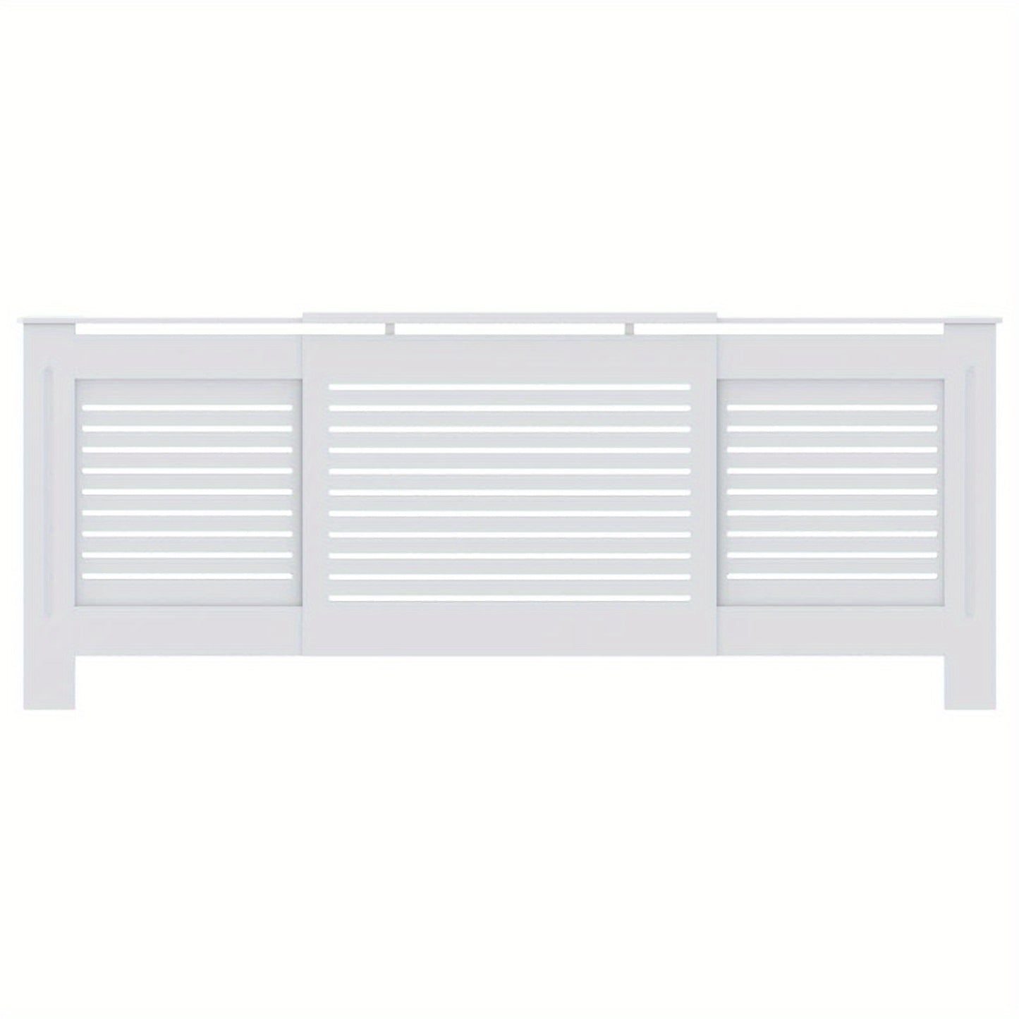 Radiatorombouw – Radiatorbekleding – Verwarmingafdekking – Radiatorpaneel – Radiatorkast – Wit MDF – 205 cm Lengte – Slatted Design Voor Optimale Warmtecirculatie