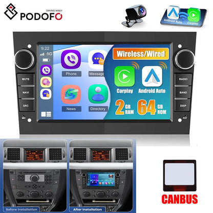 7-inch Android Autoradio – Multimediasysteem – Navigatie – Carplay – Achteruitrijcamera – 2GB RAM 64GB Opslag – Ultra HD Touchscreen – Wireless Android Auto