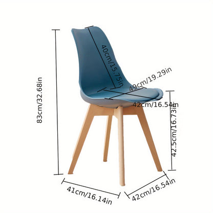 Eetkamerstoel – Stoel – Kuipstoel – Keukenstoel – Designstoel – Set Van 6 – PU Zitting – Beukenhouten Frame
