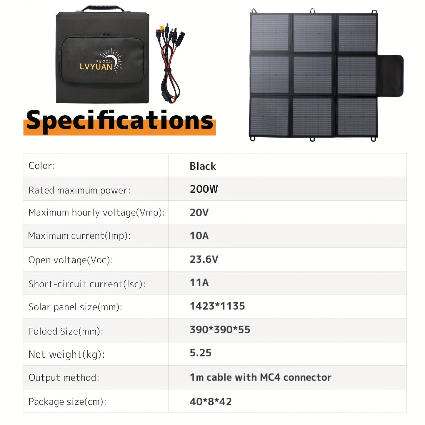 Draagbaar Zonnepaneel – Opvouwbaar Solar Paneel – Mobiel Zonnepaneel – Camping Zonnepaneel – Outdoor Solar Charger – 200W Vermogen – 22,5% Conversie Efficiëntie