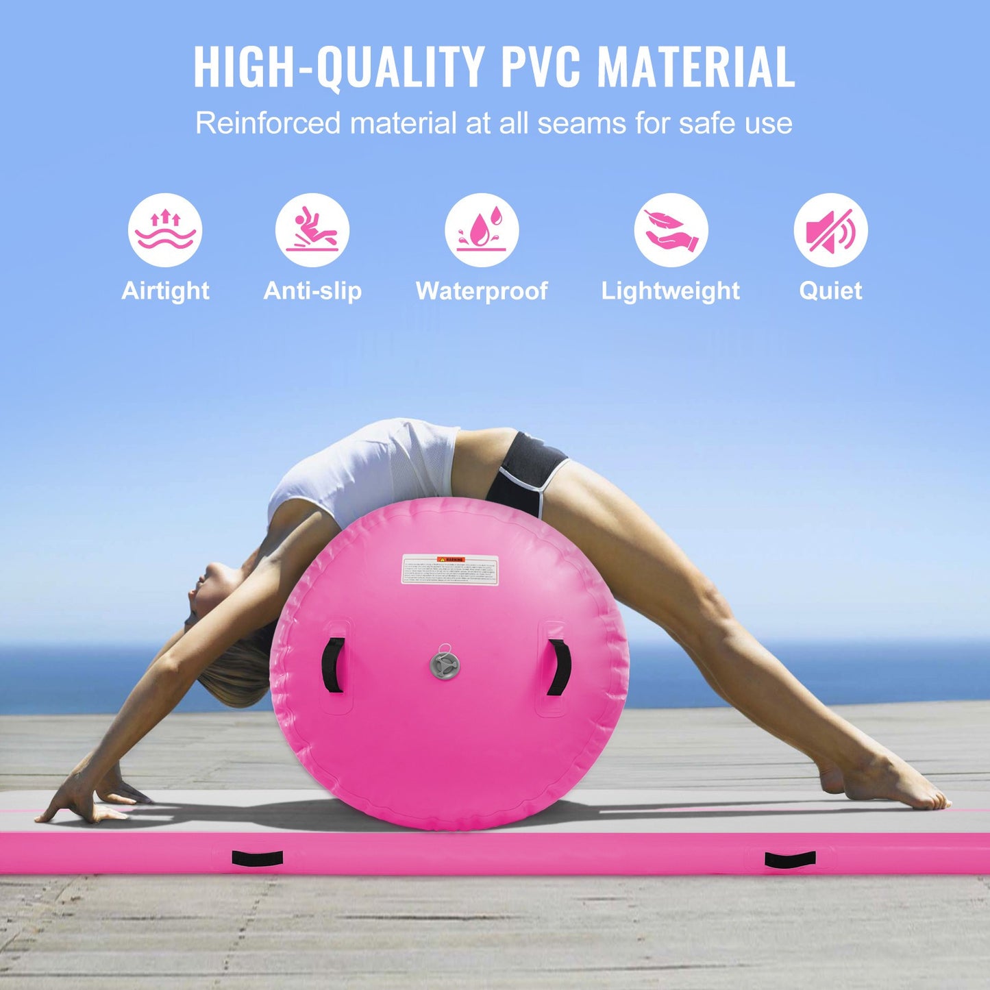 Air Track Set – Opblaasbare Gymmat – Turnmat – Trainingsmat – Gymnastiekmat – 2-delige Set – PVC Materiaal – Inclusief Elektrische Pomp