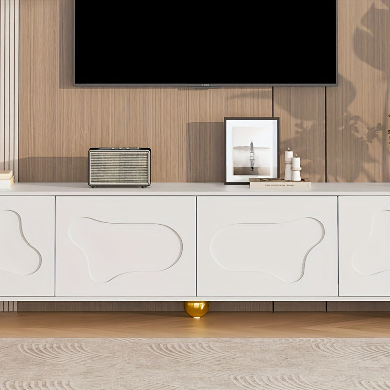 TV-kast – TV-meubel – TV-dressoir – Media-meubel – TV-standaard – Wit met Gouden Poten – Stevig 5-Poten Design – 3,2+ Kubieke Voet Opbergruimte