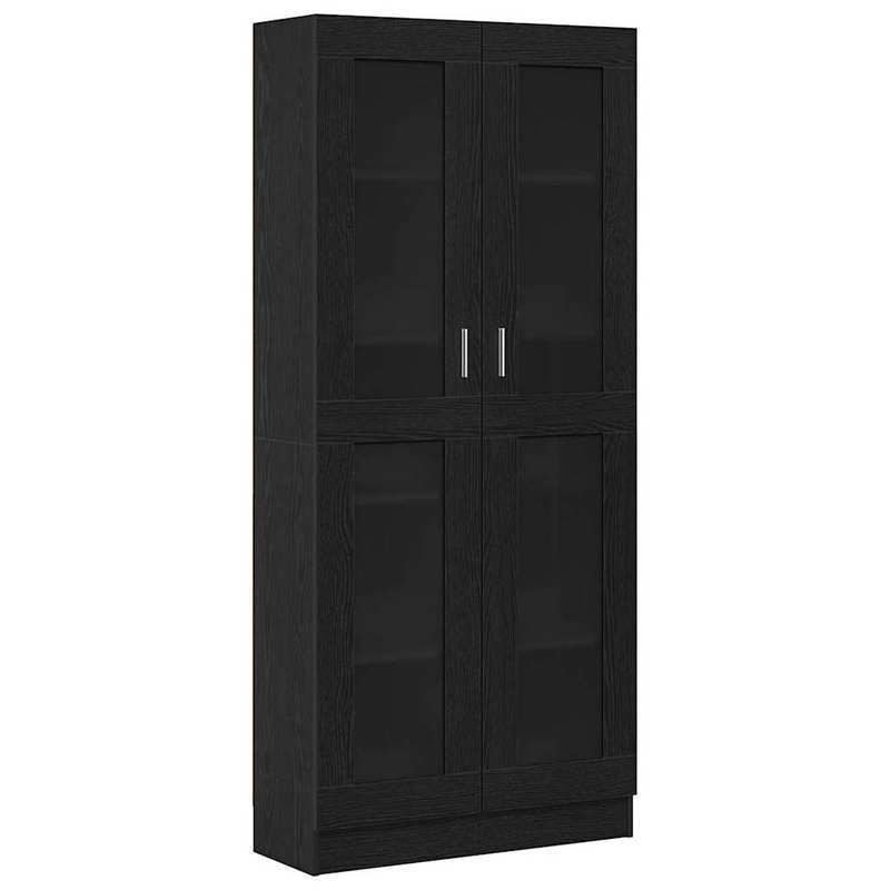 Boekenkast – Boekenrek – Opbergkast – Vakkenkast – Wandkast – Zwart Eikenhout – 82,5x30,5x185 cm – Hoge Draagkracht 999 kg