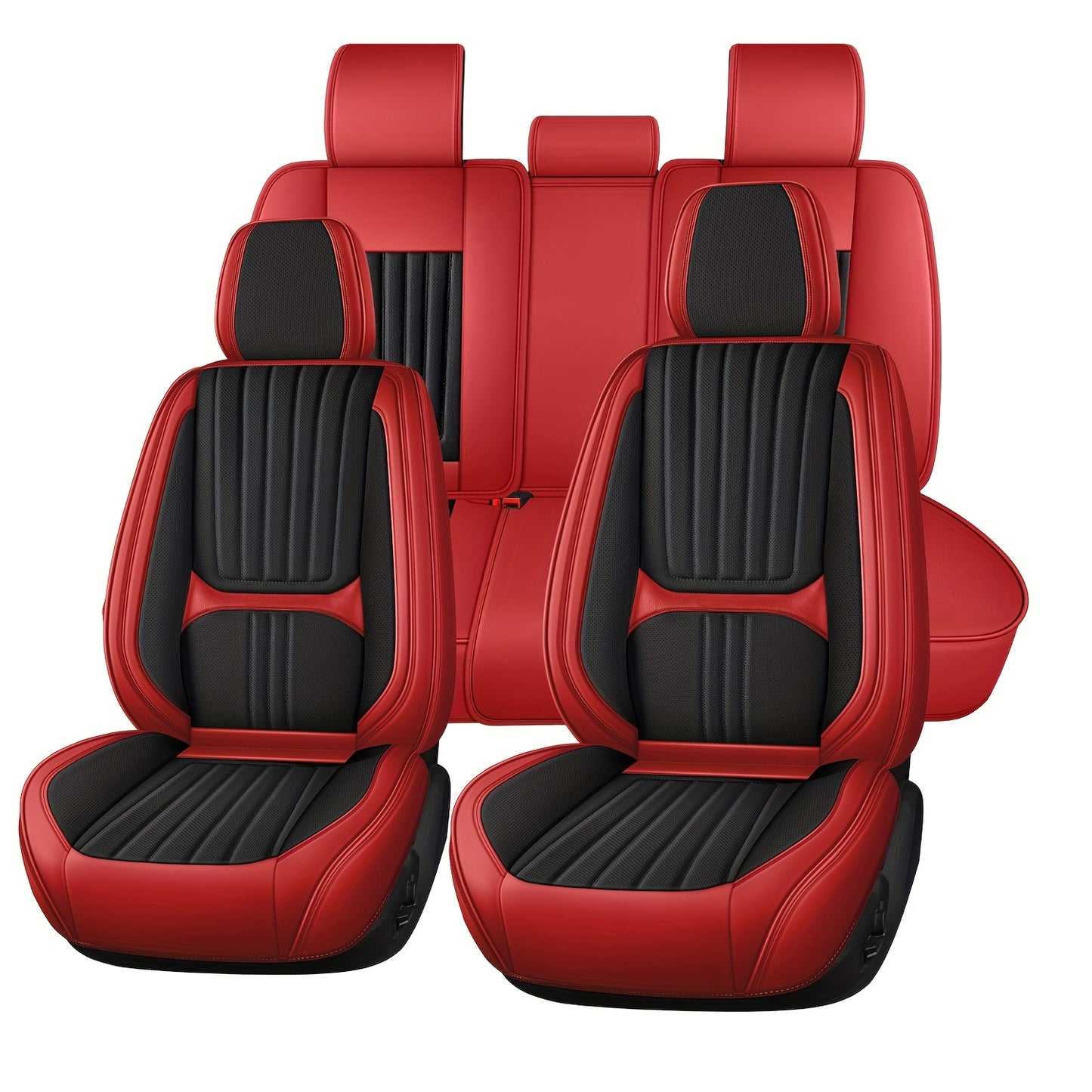 Leren Stoelhoezen Auto – Stoelbekleding – Stoelbeschermers – Autostoelhoezen – Auto Interieur Bescherming – Universele Pasvorm Sedan SUV Pickup – Ademende Premium Nappa Leer – Comfortabele Schuimvulling