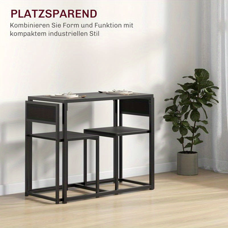 Bartafelset – Bartafel – Barkrukken – Barstoelen – Barmeubel – Variant 835-136V80BK – Compact 90x47x76 cm – Duurzaam Metaal-Hout Design