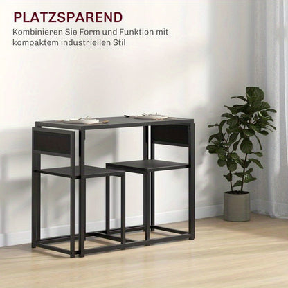 Bartafelset – Bartafel – Barkrukken – Barstoelen – Barmeubel – Variant 835-136V80BK – Compact 90x47x76 cm – Duurzaam Metaal-Hout Design