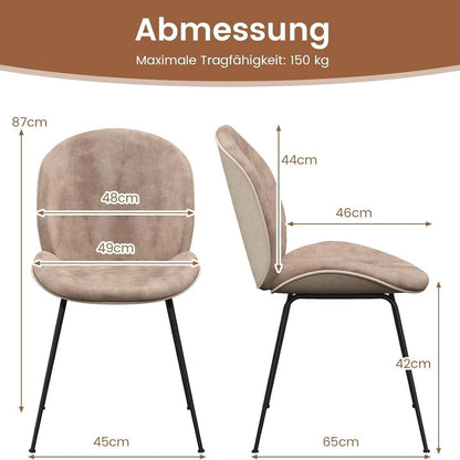Eetkamerstoelen – Keukenstoelen – Stoelen – Dineren Stoelen – Fluwelen Stoelen – Set Van 2 – Comfortabele Zitting Met Elastisch Schuim – Stabiel Metaalframe Met Verstelbare Voeten