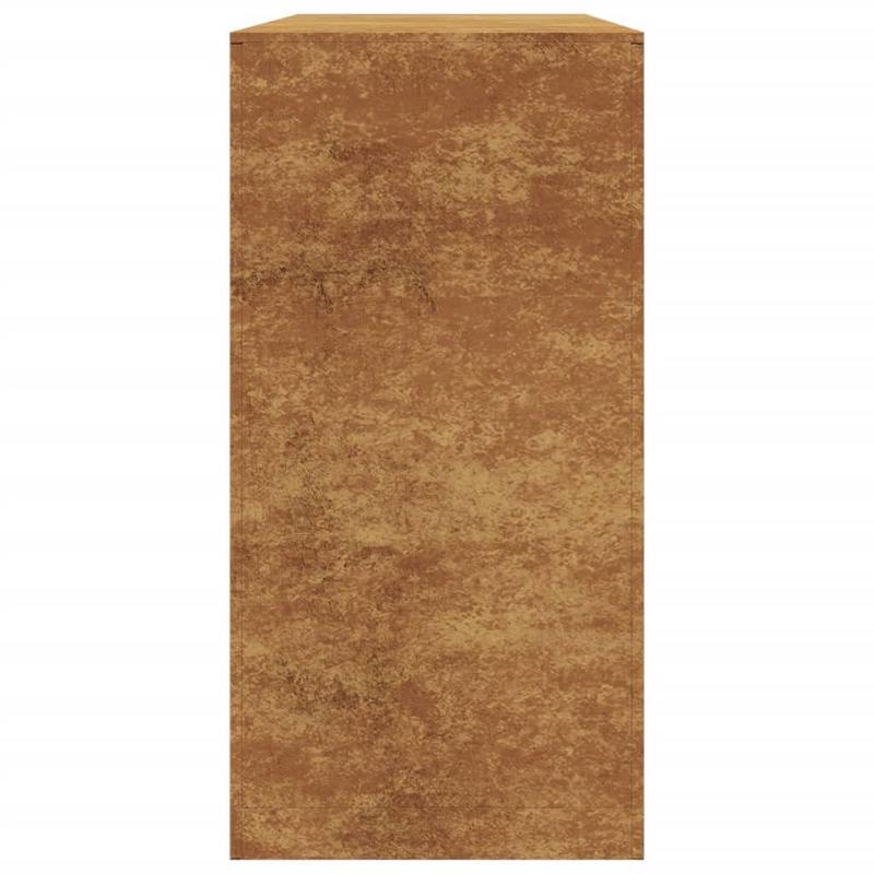 Houtopslag Buiten – Brandhoutrek – Haardhout Oplag – Houtberging – Houtrek – Weerbestendig Cortenstaal – Uittrekbare Plank 100x40x80 cm – Roestvast & Duurzaam