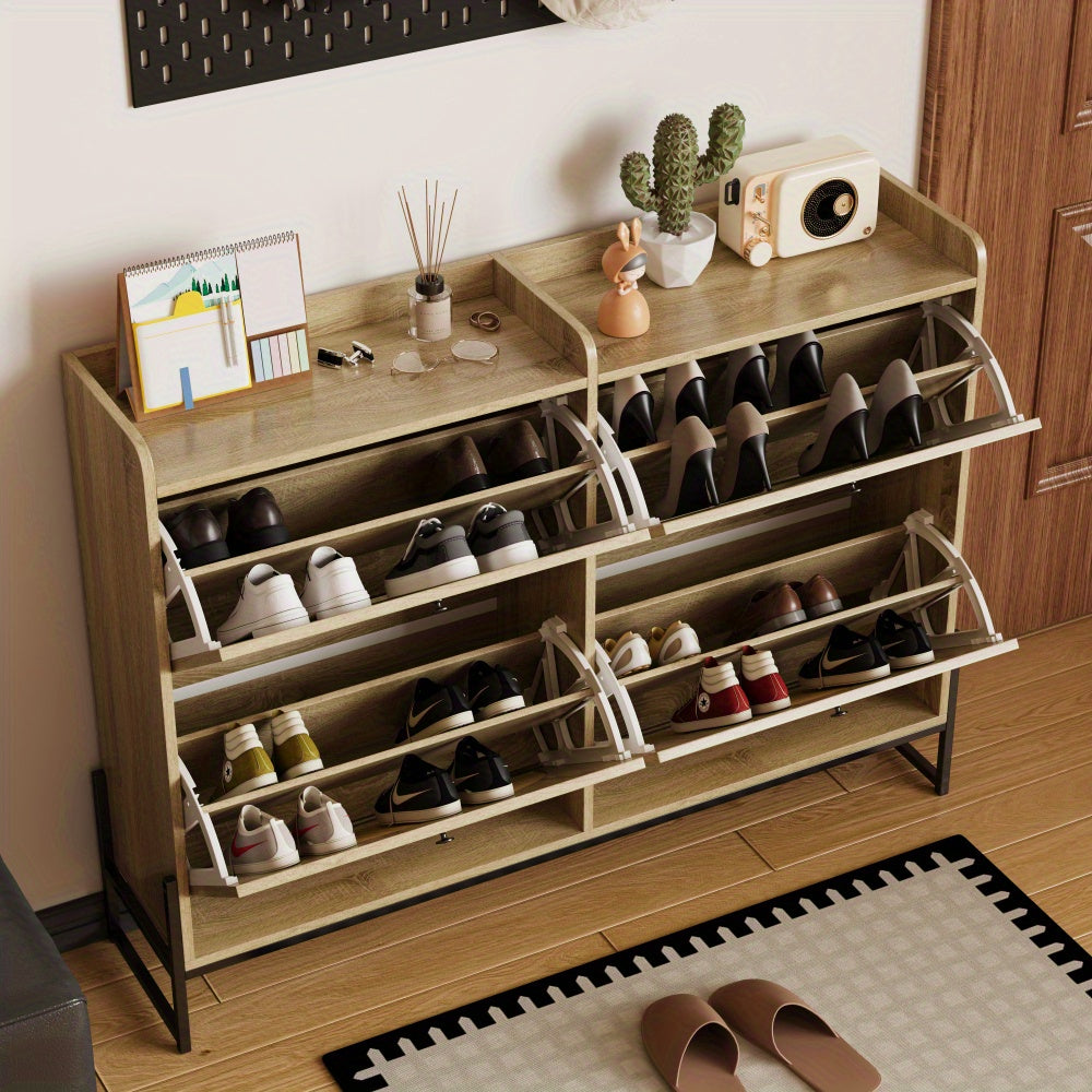 Schoenenkast – Schoenopberger – Schoenenrek – Schoenmeubel – Schoenenschuifkast – Verstelbare Kleppen Met Demper – Smal Ruimtebesparend Design