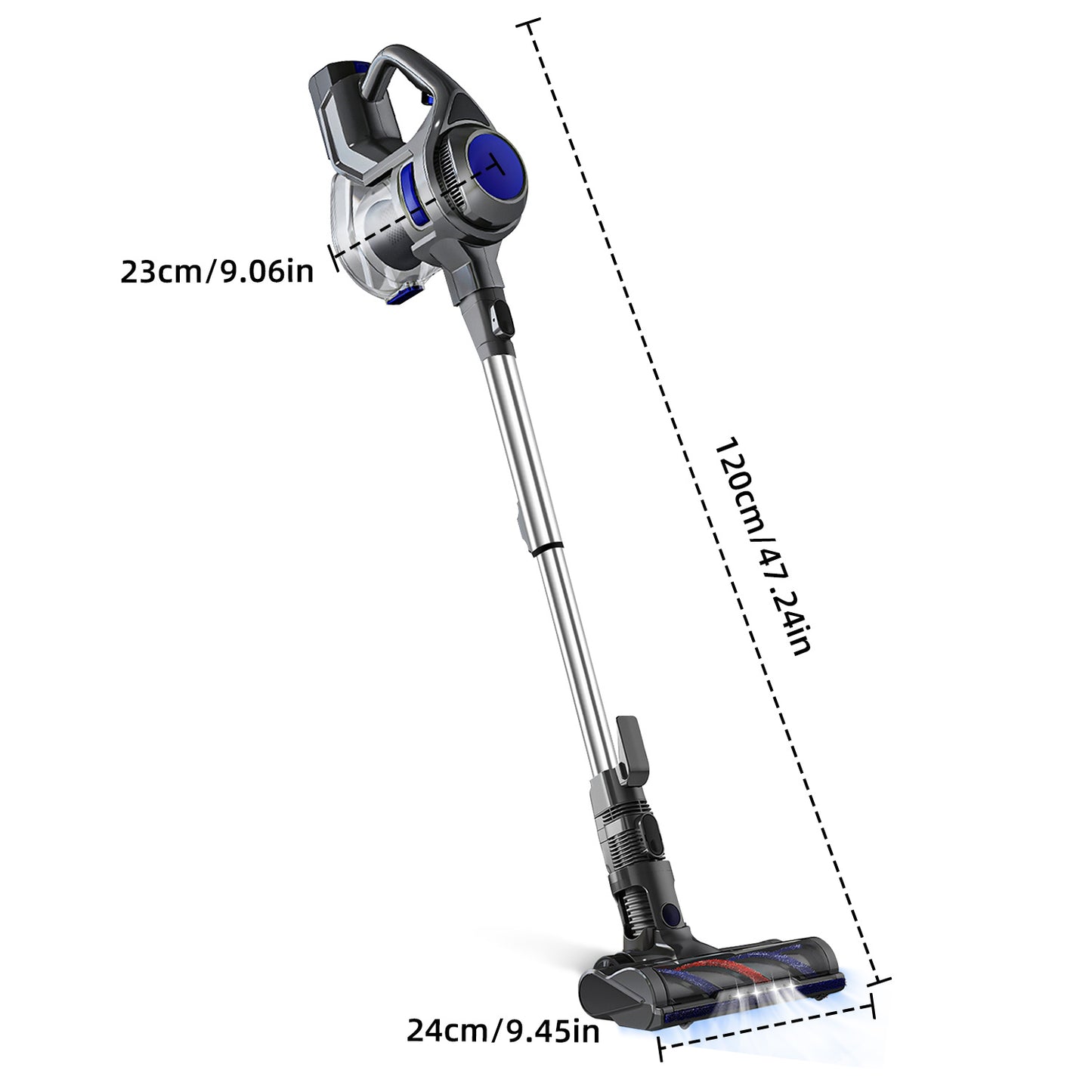 Wireless Vacuum Cleaner, 38000Pa Suction Power – 50 Minutes Runtime – 5-in-1 HEPA Filter System – 1.6L Large Dustbin – Pet-Friendly Anti-Tangle Brush – Suitable for Floors, Carpets, and Cars