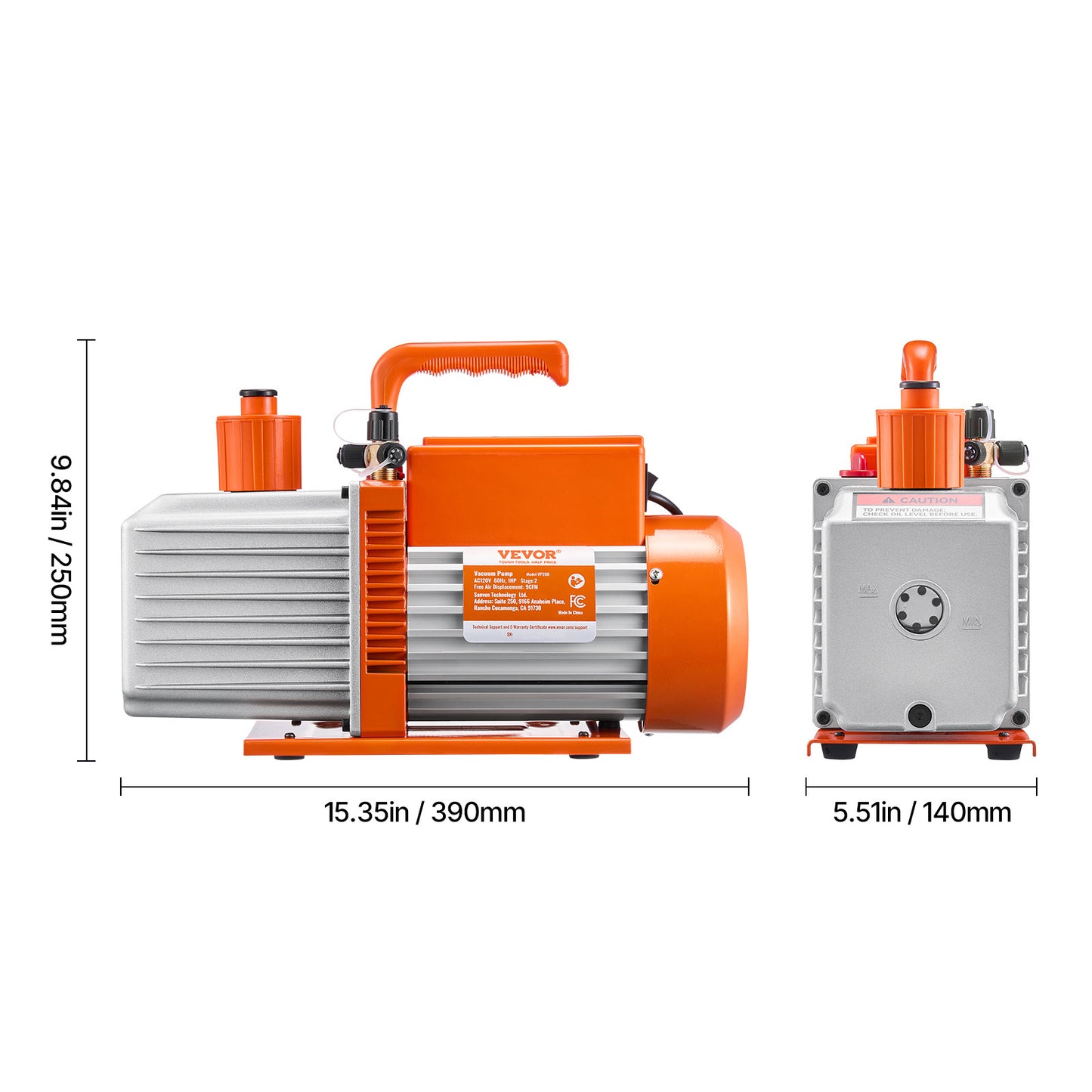 Vacuümpomp – Vacuümmachine – Airconditioningpomp – Koelvacuümpomp – 9 CFM Capaciteit – 2-Traps Motor Met Olievenster