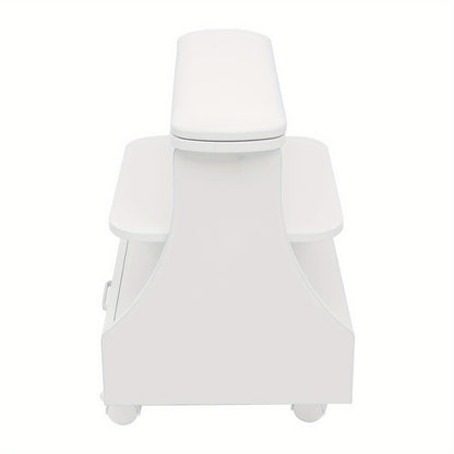 Pedicurekruk – Voetbadkruk – Pedicurestoel – Salonkruk – Spa Kruk – Robuuste Constructie – Breed Zittingoppervlak – Gemakkelijk Schoon Te Maken – Wit Modern Design