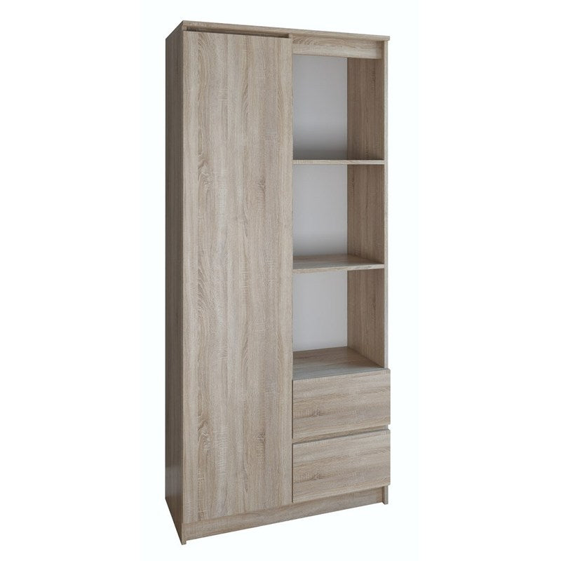Boekenkast – Vakkenkast – Opbergkast – Kast – Boekenrek – Sonoma Eiken Kleur – 7 Planken en 2 Lades – Duurzaam Gelamineerd MDF – 180x80x35 cm
