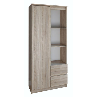 Boekenkast – Vakkenkast – Opbergkast – Kast – Boekenrek – Sonoma Eiken Kleur – 7 Planken en 2 Lades – Duurzaam Gelamineerd MDF – 180x80x35 cm