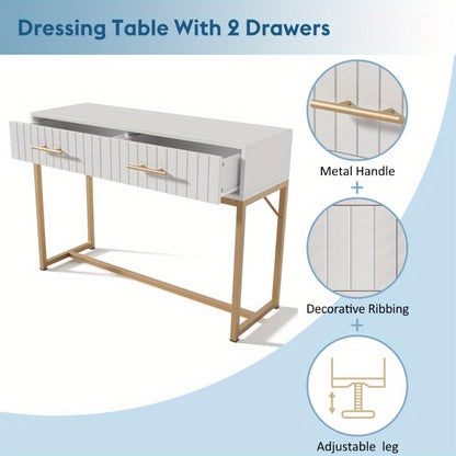 Nachtkastje – Ladekast – Dressoir – Opbergkast – Kasten – Wit Met 2 Lades – Modern Ontwerp 75x100x45 cm – Duurzaam Metaal