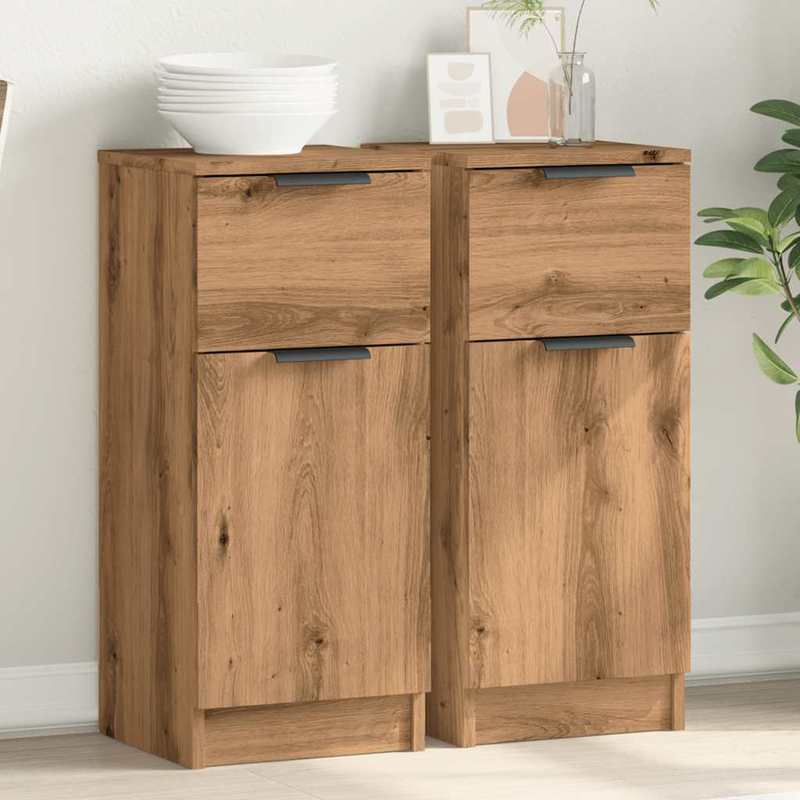 Sideboards 2 st 30x30x70cm edited wood artisanal oakkleur Removable storage practical