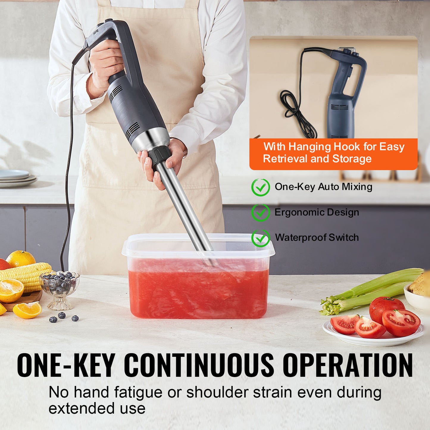 Staafmixer – Handmixer – Blender – Keukenmixer – RVS Mes – 350W Krachtige Motor – Traploze Snelheidsregeling